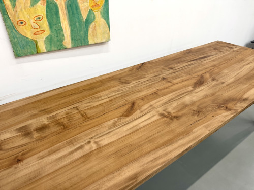 Table XXL en noyer massif aux pieds fuseaux, vue 7