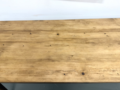 Grande table de ferme ancienne aux pieds fuseaux, vue 11
