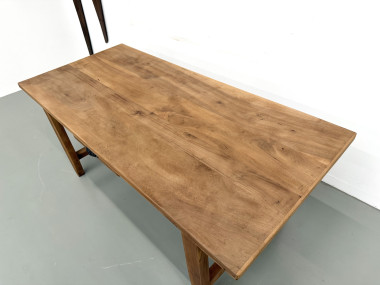 Table de Ferme en Noyer des Années 1930, vue 12