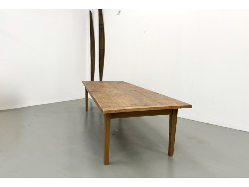 Monumentale Table de Ferme en Pin XXL (3m20) – Années 70, vue 2