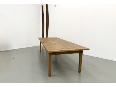 Monumentale Table de Ferme en Pin XXL (3m20) – Années 70, vue 2