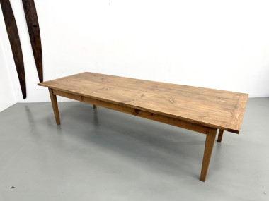 Monumentale Table de Ferme en Pin XXL (3m20) – Années 70, vue 3