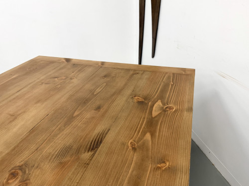 Monumentale Table de Ferme en Pin XXL (3m20) – Années 70, vue 5
