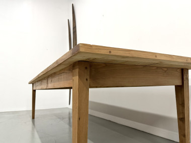 Monumentale Table de Ferme en Pin XXL (3m20) – Années 70, vue 11
