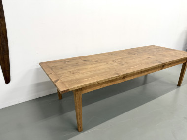 Monumentale Table de Ferme en Pin XXL (3m20) – Années 70, vue 14