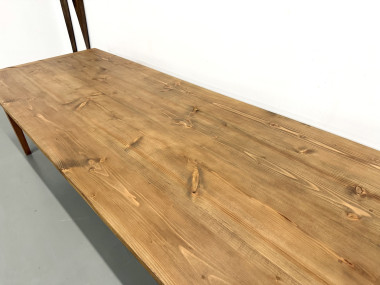Monumentale Table de Ferme en Pin XXL (3m20) – Années 70, vue 24