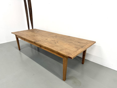 Monumentale Table de Ferme en Pin XXL (3m20) – Années 70, vue 26