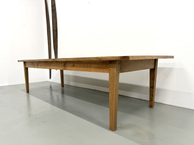 Monumentale Table de Ferme en Pin XXL (3m20) – Années 70, vue 27
