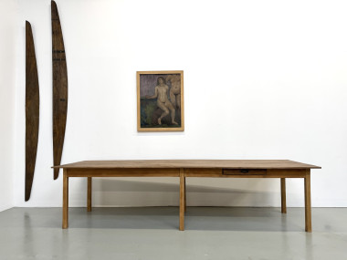 Table XXL à 6 pieds en pin et hévéa massif, vue 1