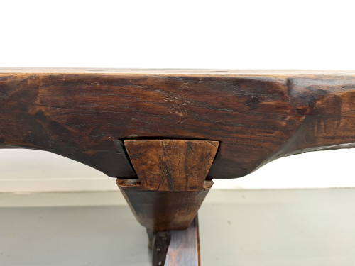 Table Brutaliste en Chêne Massif, Art Populaire (Vers 1900), vue 11