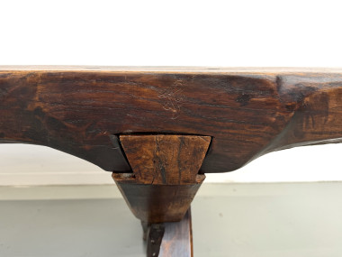 Table Brutaliste en Chêne Massif, Art Populaire (Vers 1900), vue 11