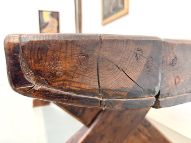 Table Brutaliste en Chêne Massif, Art Populaire (Vers 1900), vue 14