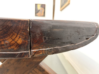 Table Brutaliste en Chêne Massif, Art Populaire (Vers 1900), vue 16