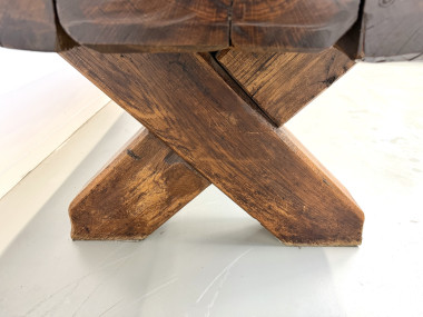 Table Brutaliste en Chêne Massif, Art Populaire (Vers 1900), vue 24