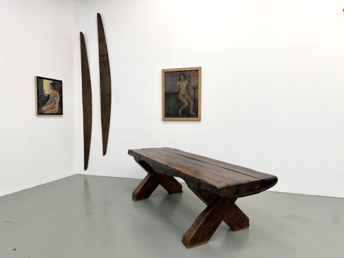 Table Brutaliste en Chêne Massif, Art Populaire (Vers 1900), vue 30
