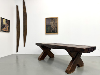 Table Brutaliste en Chêne Massif, Art Populaire (Vers 1900), vue 35