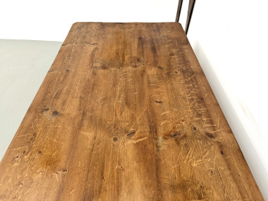 Table de Ferme Vintage en Pin Blond, vue 15