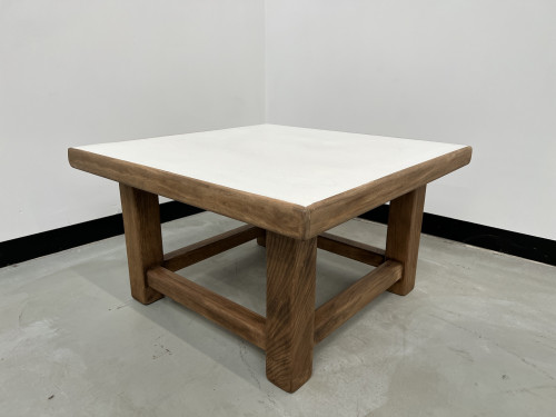Table basse carrée moderniste en chêne, vue 2