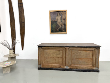 Grand Comptoir de Commerce Ancien en Pin, vue 3