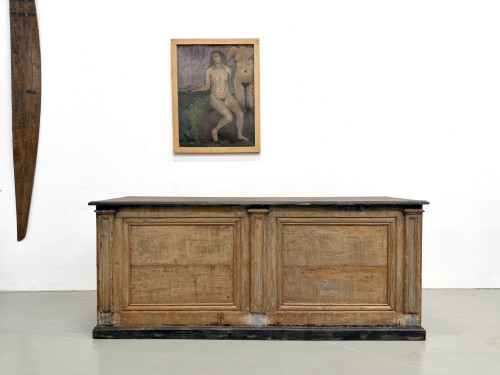 Grand Comptoir de Commerce Ancien en Pin, vue 4