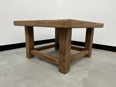 Table basse carrée moderniste en chêne, vue 3