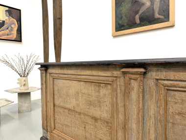 Grand Comptoir de Commerce Ancien en Pin, vue 9