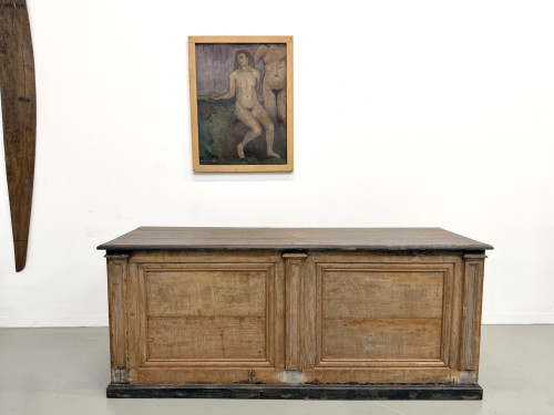 Grand Comptoir de Commerce Ancien en Pin, vue 18