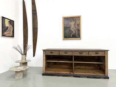 Grand Comptoir de Commerce Ancien en Pin, vue 20
