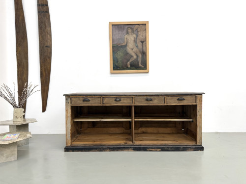 Grand Comptoir de Commerce Ancien en Pin, vue 21