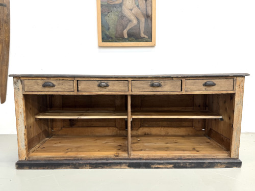 Grand Comptoir de Commerce Ancien en Pin, vue 22
