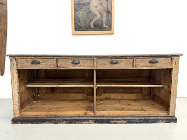 Grand Comptoir de Commerce Ancien en Pin, vue 22