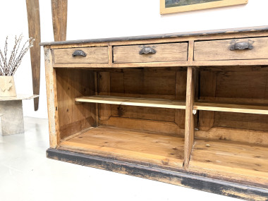 Grand Comptoir de Commerce Ancien en Pin, vue 24