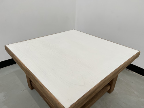 Table basse carrée moderniste en chêne, vue 5