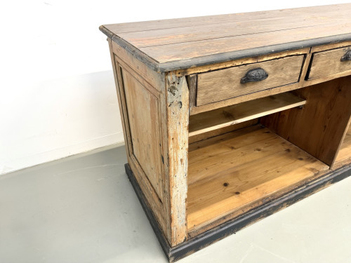 Grand Comptoir de Commerce Ancien en Pin, vue 27