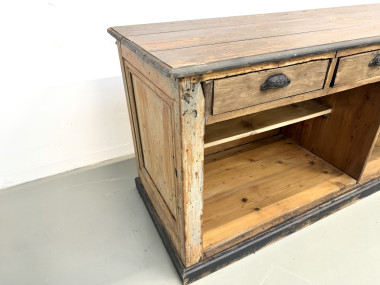 Grand Comptoir de Commerce Ancien en Pin, vue 27