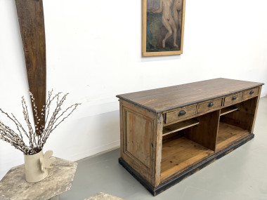 Grand Comptoir de Commerce Ancien en Pin, vue 34