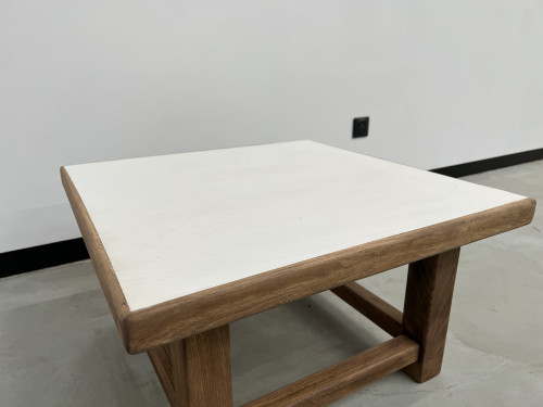 Table basse carrée moderniste en chêne, vue 7