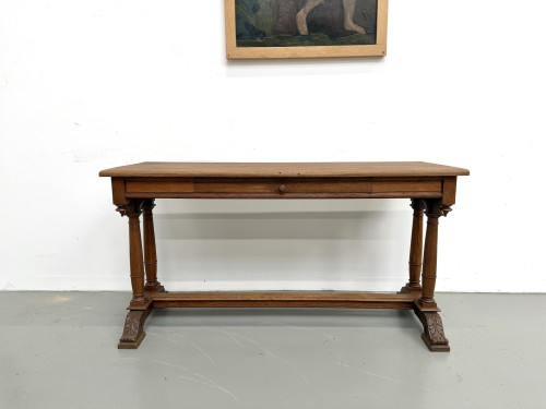 Console en chêne sculpté, circa 1900, vue 3