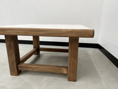 Table basse carrée moderniste en chêne, vue 9