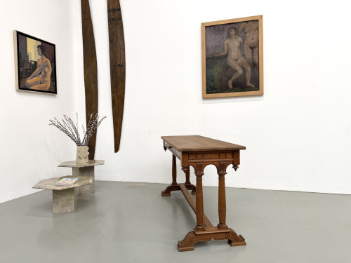 Console en chêne sculpté, circa 1900, vue 12