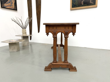 Console en chêne sculpté, circa 1900, vue 13