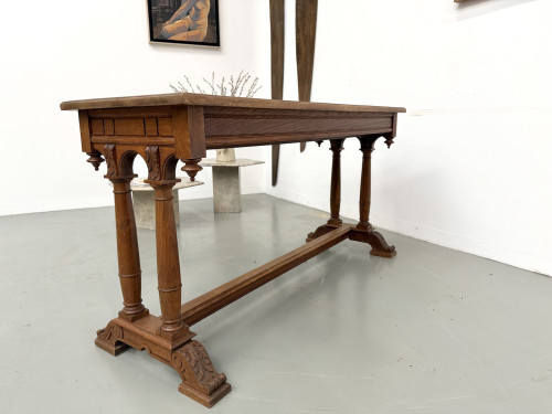 Console en chêne sculpté, circa 1900, vue 14