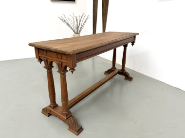 Console en chêne sculpté, circa 1900, vue 15