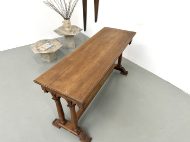 Console en chêne sculpté, circa 1900, vue 16