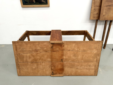 Grande table de ferme à rallonges en merisier massif - Années 1900, vue 17