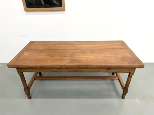 Grande table de ferme à rallonges en merisier massif - Années 1900, vue 21