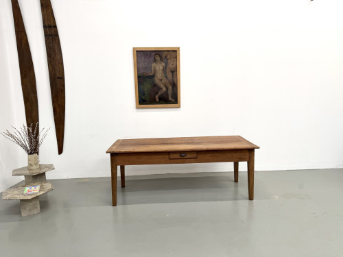 Table en noyer massif - Pieds Fuseaux, vue 1
