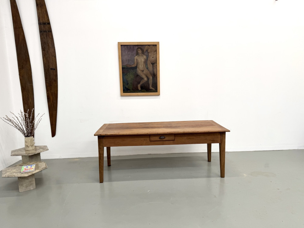 Table en noyer massif - Pieds Fuseaux, vue 1
