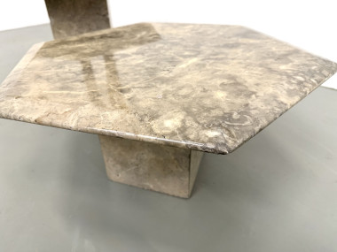 Paire de tables basses italiennes en marbre, circa 1970, vue 6