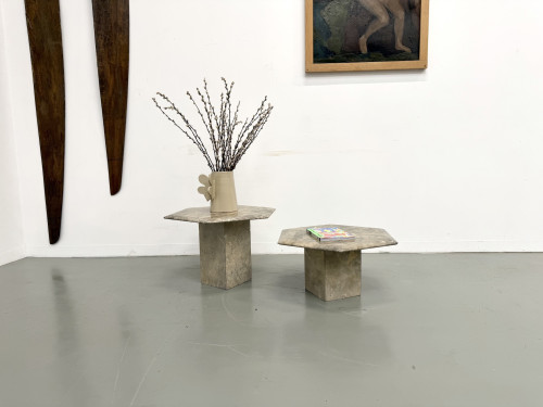 Paire de tables basses italiennes en marbre, circa 1970, vue 7